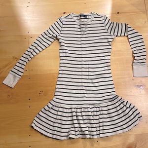 Polo Ralph Lauren cream and navy thermal dress. Perfect for fall.